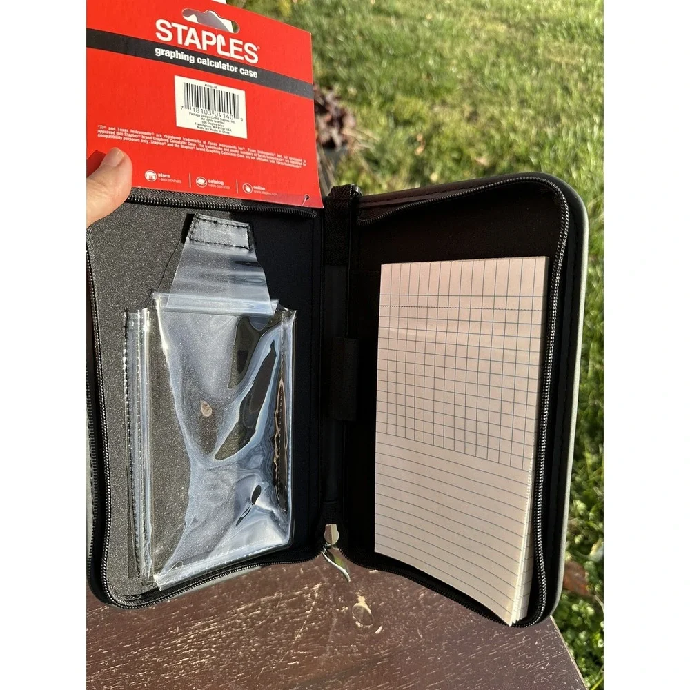 Staples Graphing Calculator Case Holds (Holds All Major Brands)Note Pad Included